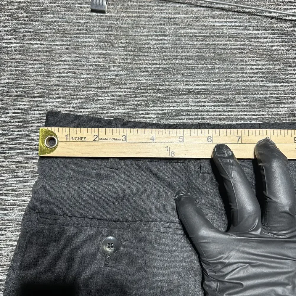 Britches Dress Pants Men's Size 34 R Dark Grey Black 750 Winston Made Italy Wool